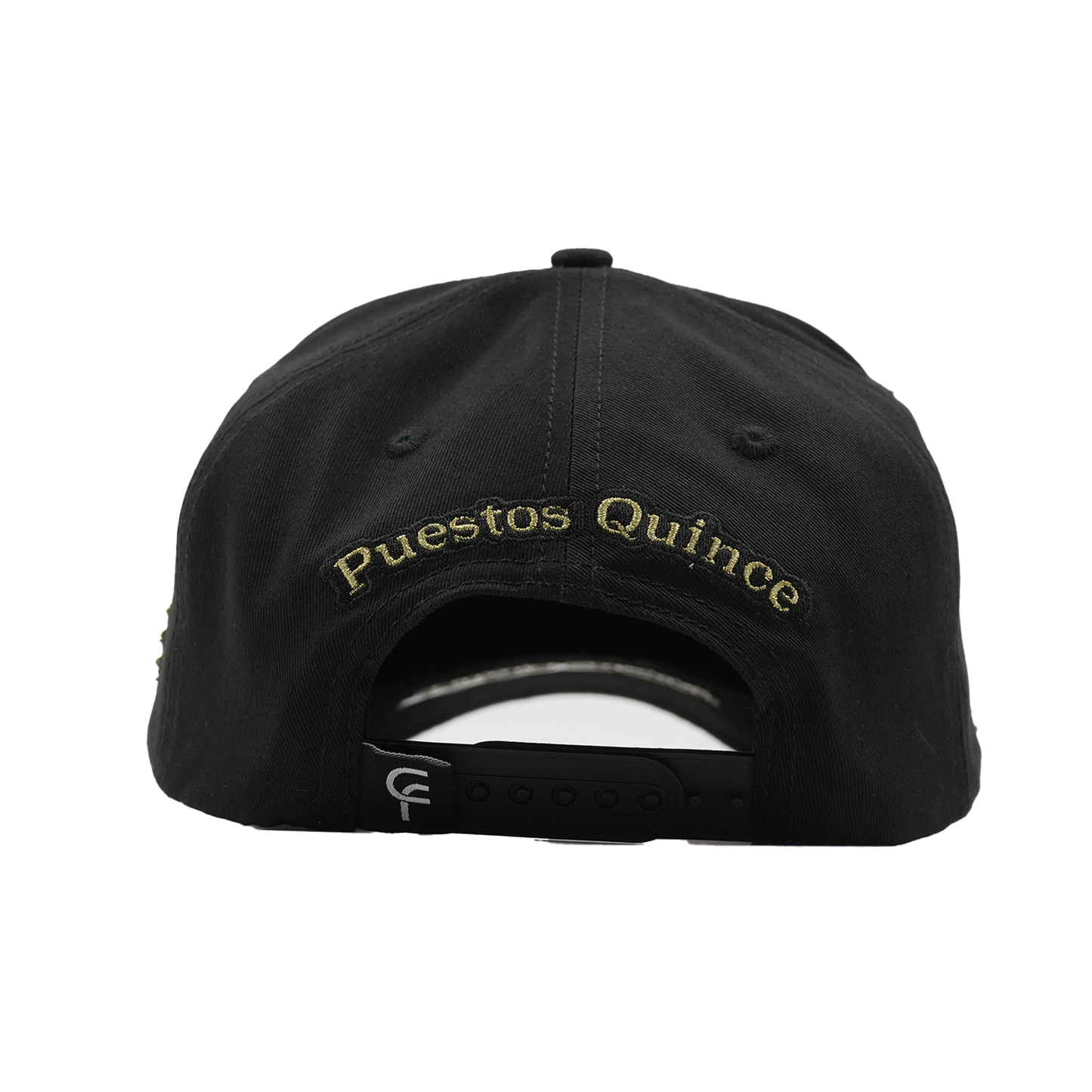 Gorra Puestos Quince Negro gallo Dorado